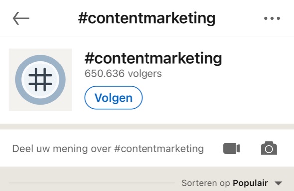 LinkedIn hashtags suggesties