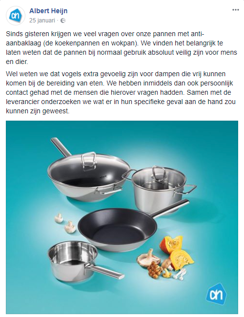 Albert Heijn verklaring Facebook