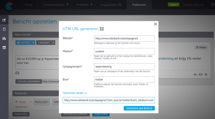 UTM URL genereren